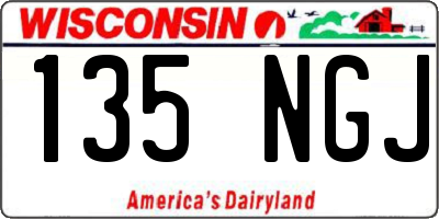 WI license plate 135NGJ