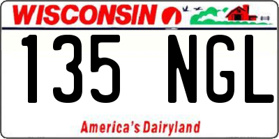 WI license plate 135NGL