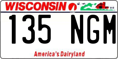 WI license plate 135NGM