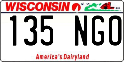 WI license plate 135NGO