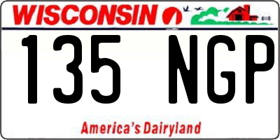 WI license plate 135NGP