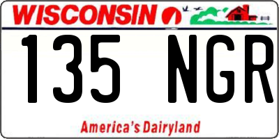 WI license plate 135NGR
