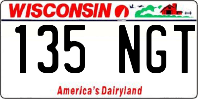 WI license plate 135NGT