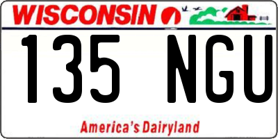 WI license plate 135NGU