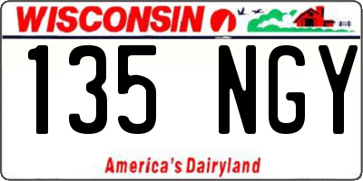 WI license plate 135NGY