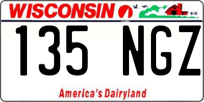 WI license plate 135NGZ