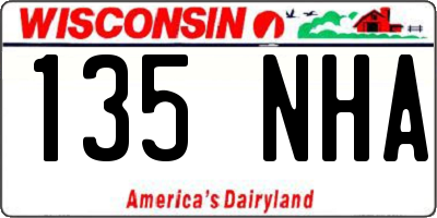 WI license plate 135NHA