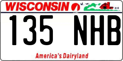WI license plate 135NHB