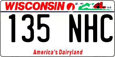 WI license plate 135NHC