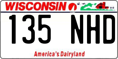 WI license plate 135NHD
