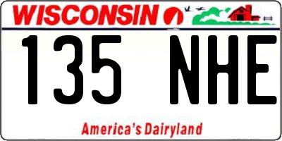 WI license plate 135NHE