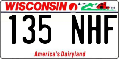 WI license plate 135NHF