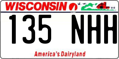 WI license plate 135NHH