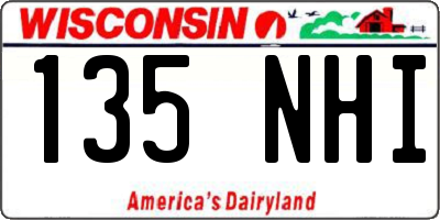 WI license plate 135NHI