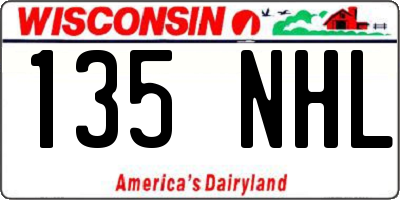 WI license plate 135NHL