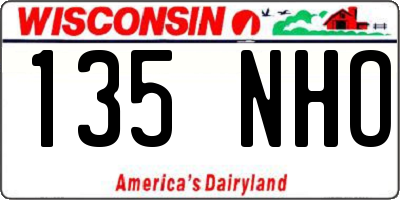 WI license plate 135NHO