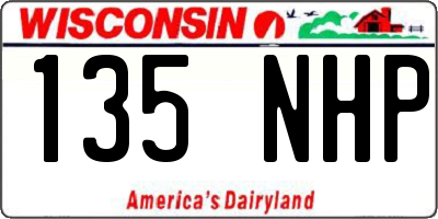 WI license plate 135NHP