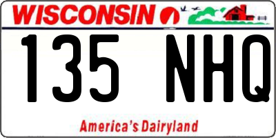 WI license plate 135NHQ