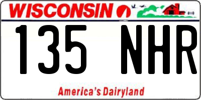 WI license plate 135NHR