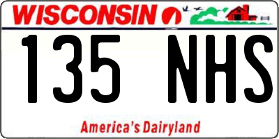 WI license plate 135NHS