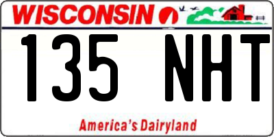 WI license plate 135NHT