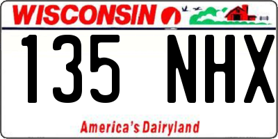 WI license plate 135NHX