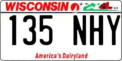 WI license plate 135NHY