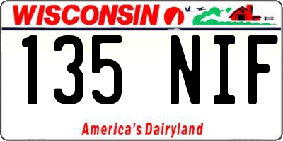 WI license plate 135NIF