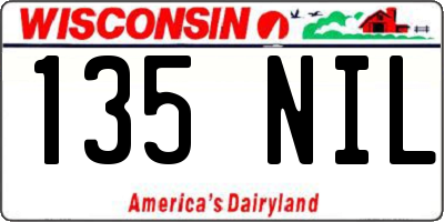 WI license plate 135NIL