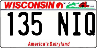 WI license plate 135NIQ