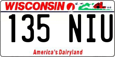 WI license plate 135NIU