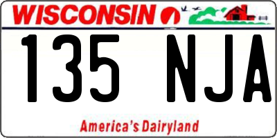 WI license plate 135NJA