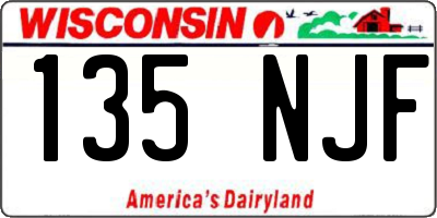WI license plate 135NJF