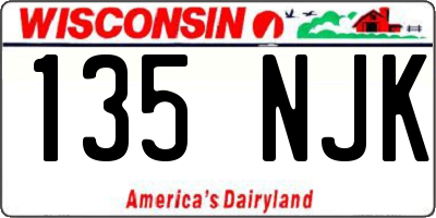 WI license plate 135NJK
