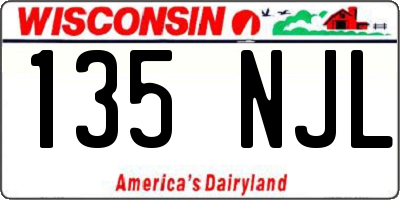 WI license plate 135NJL