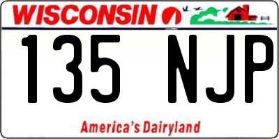 WI license plate 135NJP