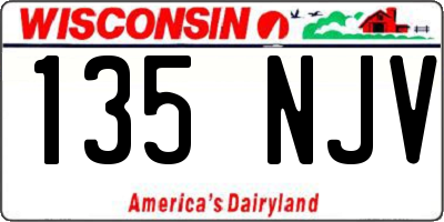 WI license plate 135NJV