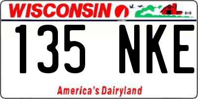 WI license plate 135NKE