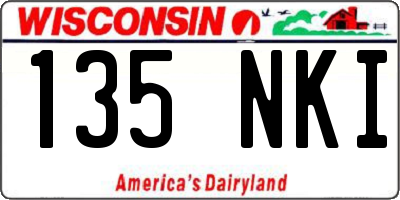 WI license plate 135NKI