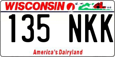 WI license plate 135NKK