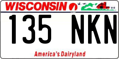 WI license plate 135NKN