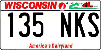 WI license plate 135NKS
