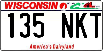 WI license plate 135NKT