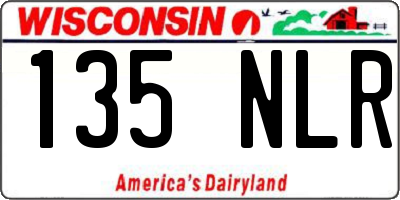 WI license plate 135NLR