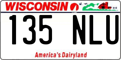 WI license plate 135NLU