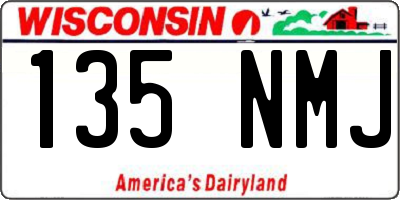 WI license plate 135NMJ