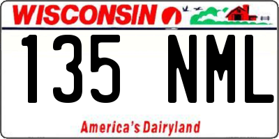 WI license plate 135NML