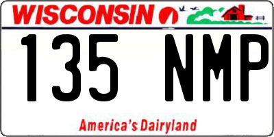 WI license plate 135NMP