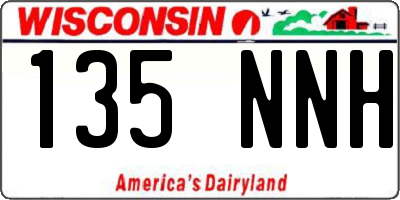 WI license plate 135NNH