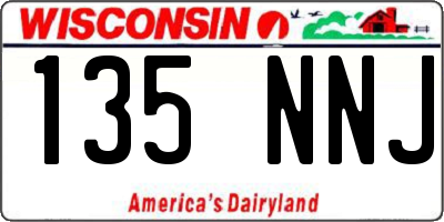 WI license plate 135NNJ